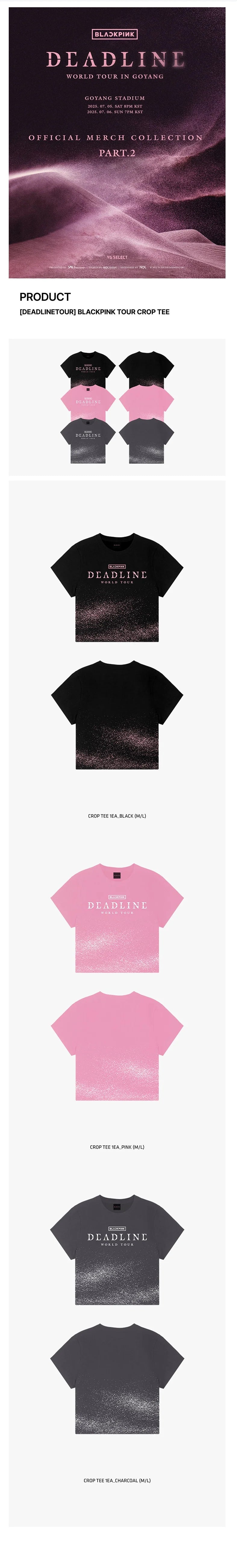 BLACKPINK - Tour Crop Tee ['DEADLINE' WORLD TOUR IN SEOUL Official MD]