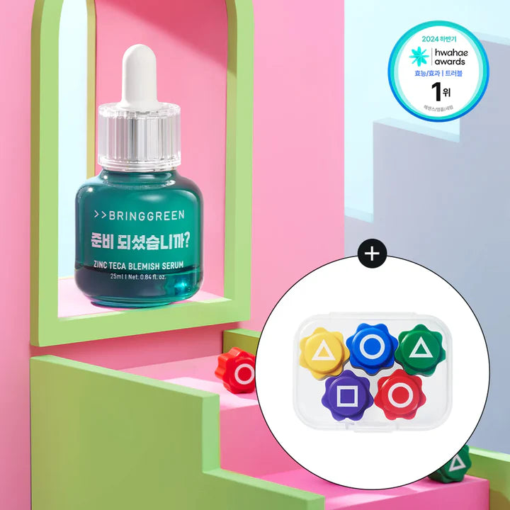 BRINGGREEN X Squid Game 2 Zinc Teca Blemish Trouble Serum 25ml Set Refill 25ml Set of Jackstones - main image