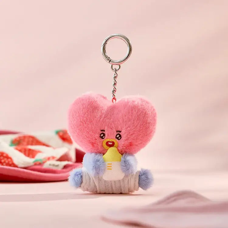【TATA】BT21 BABY FLUFFY DOLL KEYRING BTS BT21 Official Authentic Goods TATA BABY FLAT FUR DOLL