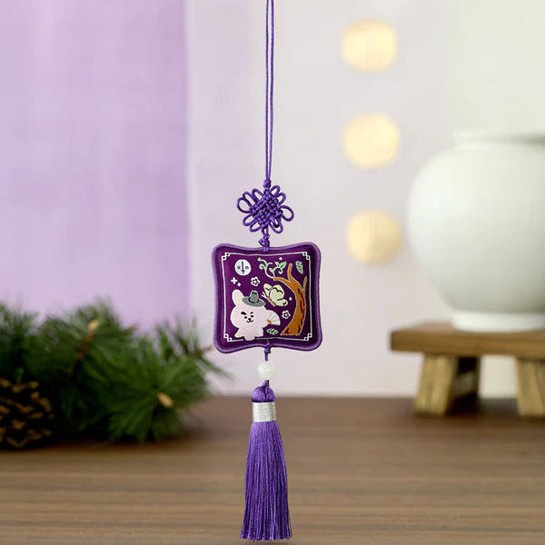 BT21 Premium K-Edition Embroidered Tassel Keyring - Cooky Image 1