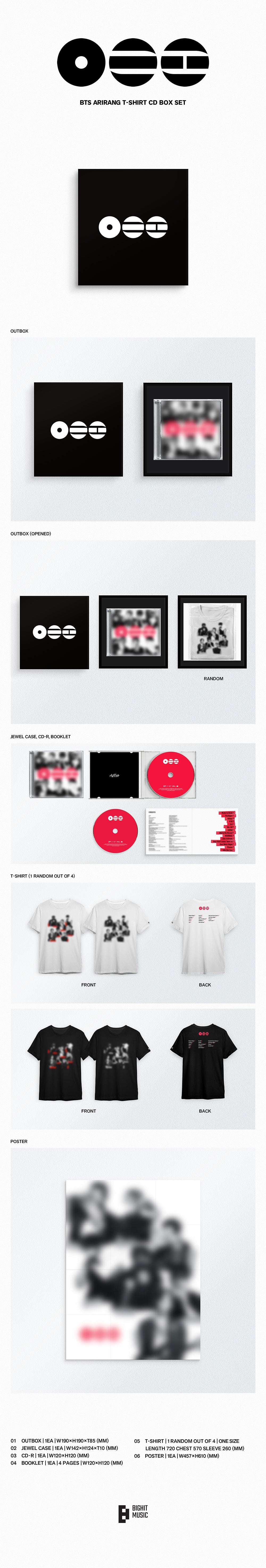 BTS - ARIRANG [5th Album - T-Shirt CD Box Set] - K PLACE