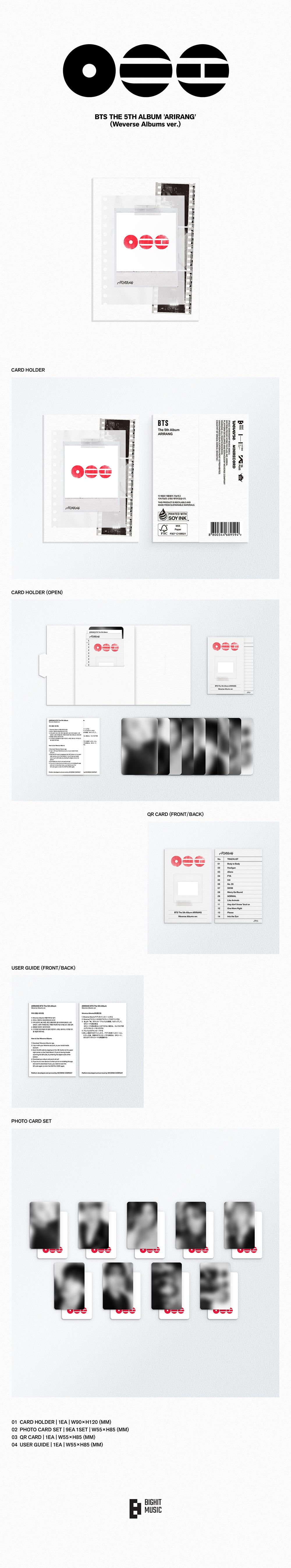 【新品未開封】BTS ARIRANG weverse album ver 5点 BTS - THE 5TH ALBUM ARIRANG ( Weverse Album Ver. )