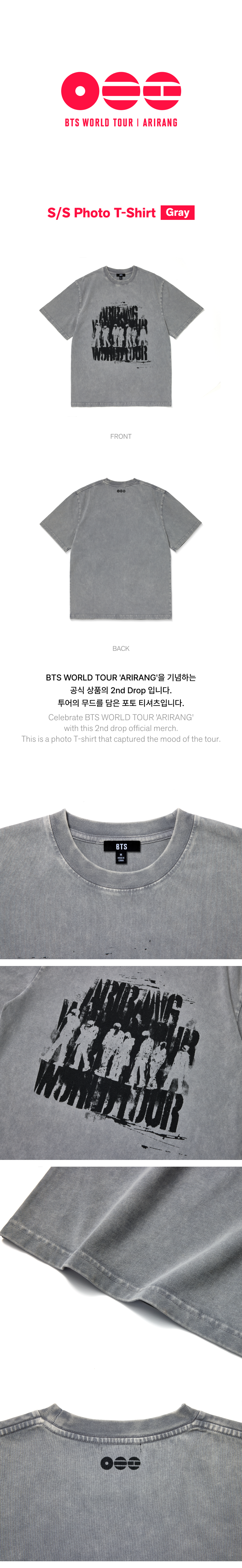 [PRE-ORDER] BTS - S/S Photo T-Shirt [ARIRANG WORLD TOUR 2nd Drop Official MD] gallery image 1