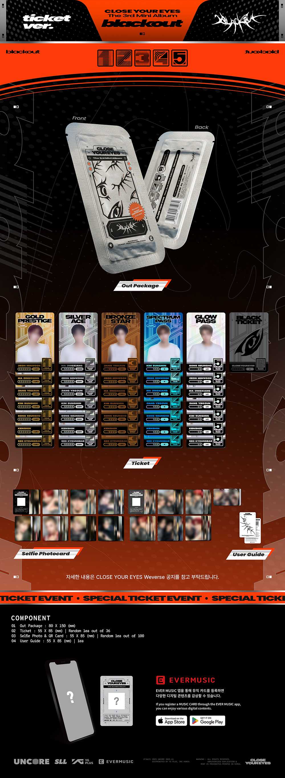 [PRE-ORDER] CLOSE YOUR EYES - blackout [3rd Mini Album - ticket Ver.]