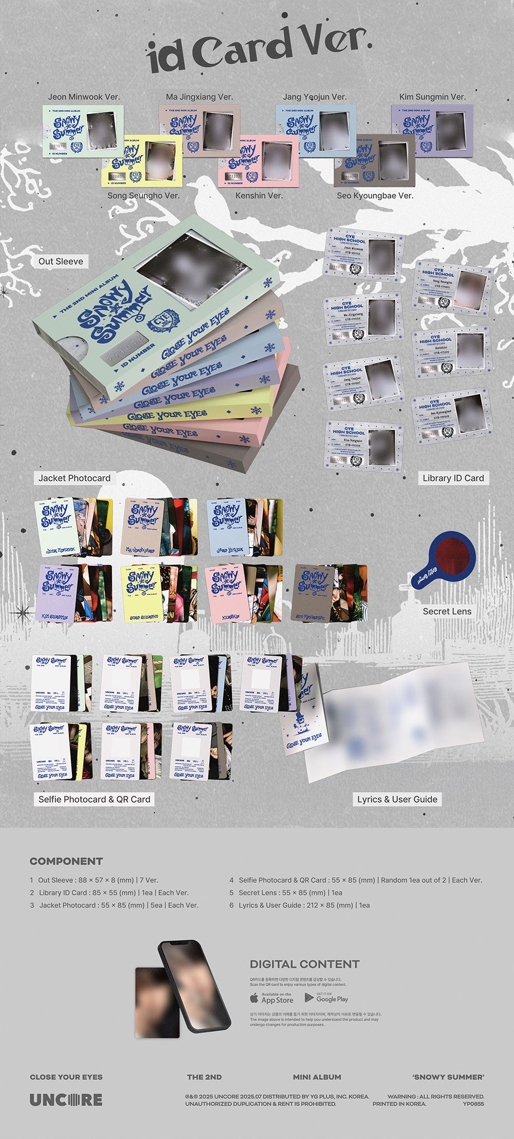 CLOSE YOUR EYES - Snowy Summer [2nd Mini Album - ID Card Ver.]