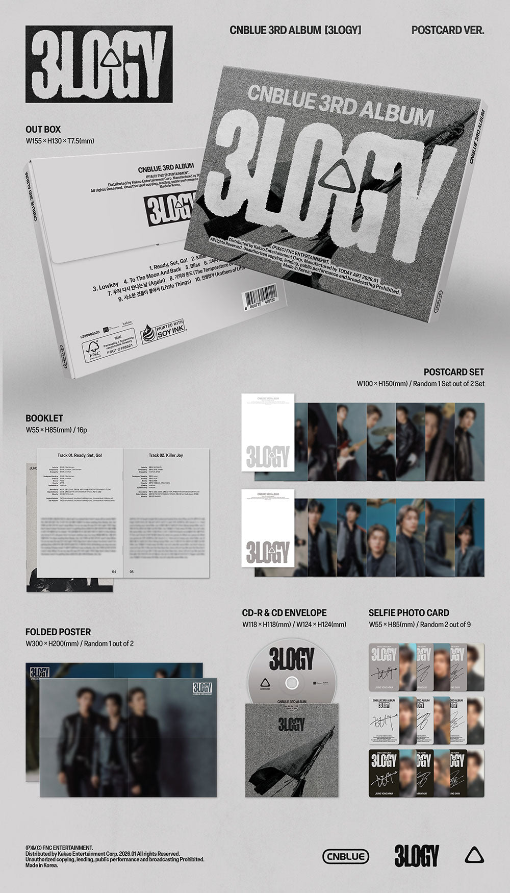 CNBLUE - 3LOGY [3rd Album - POSTCARD Ver.] gallery image 1