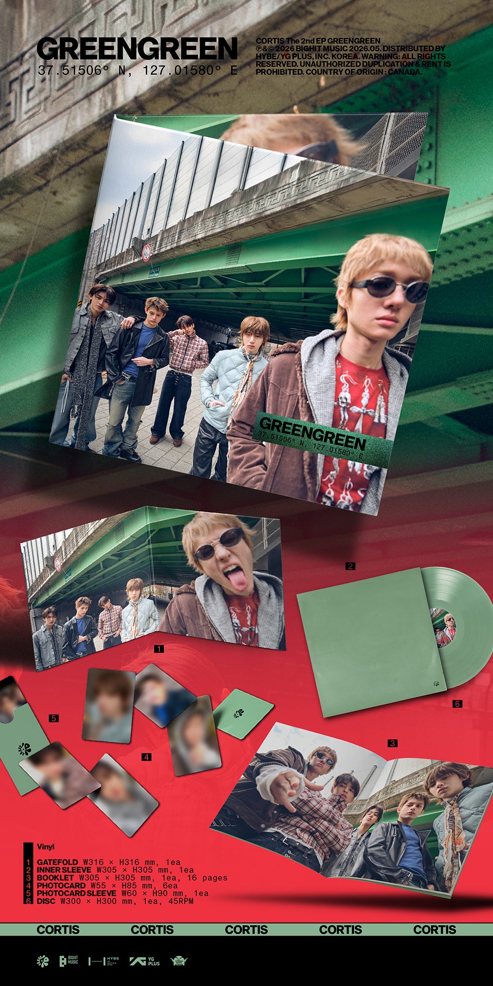CORTIS - GREENGREEN [2nd EP Album - Vinyl Ver.] - K PLACE