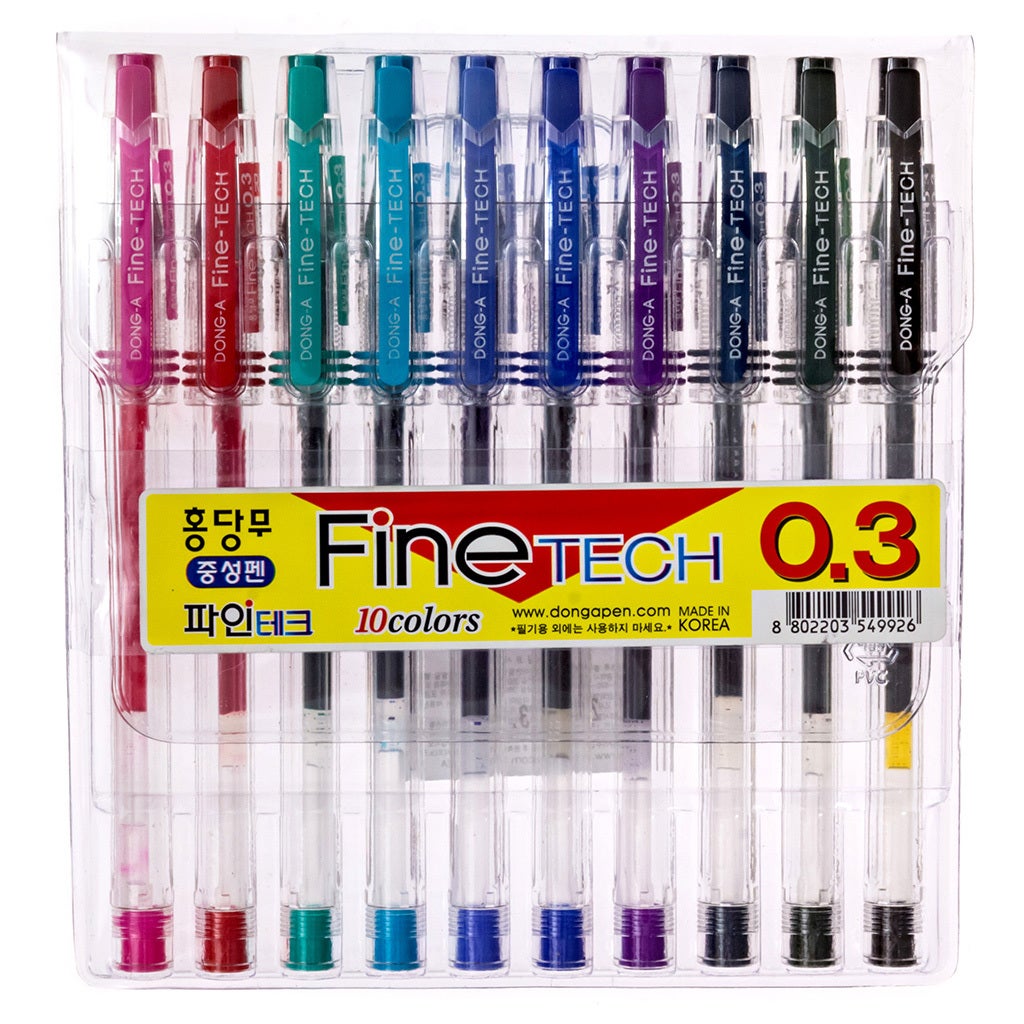 DONG-A Fine-Tech Gel Ink Rollerball Pen 10 Color Set - main product image 1