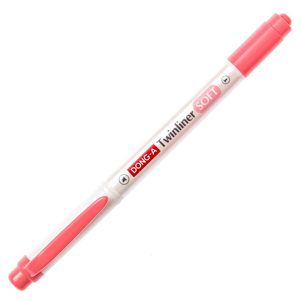 DONG-A Twinliner Double-Sided Highlighter - Coral Pink product image capped