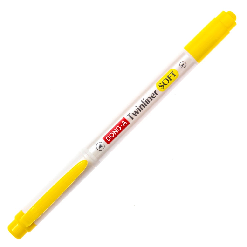 DONG-A Twinliner Double-Sided Highlighter - Lemon Yellow product image capped