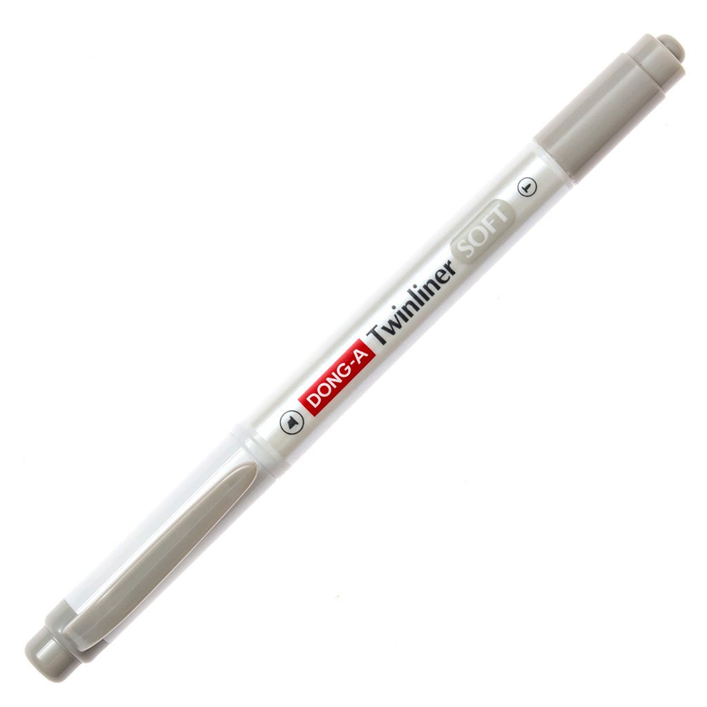 DONG-A Twinliner Double-Sided Highlighter - Light Gray product image capped