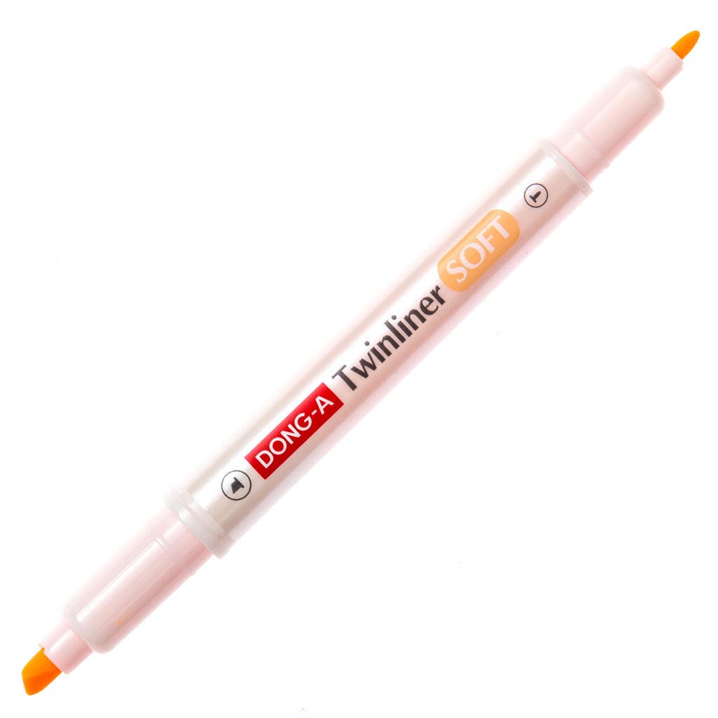DONG-A Twinliner Double-Sided Highlighter - Orange product image uncapped