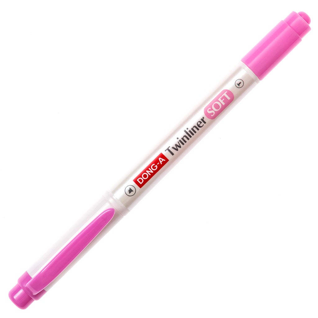 DONG-A Twinliner Double-Sided Highlighter - Pink product image capped