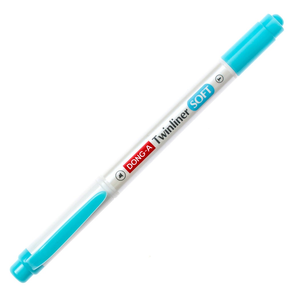 DONG-A Twinliner Double-Sided Highlighter - Sky Blue product image capped