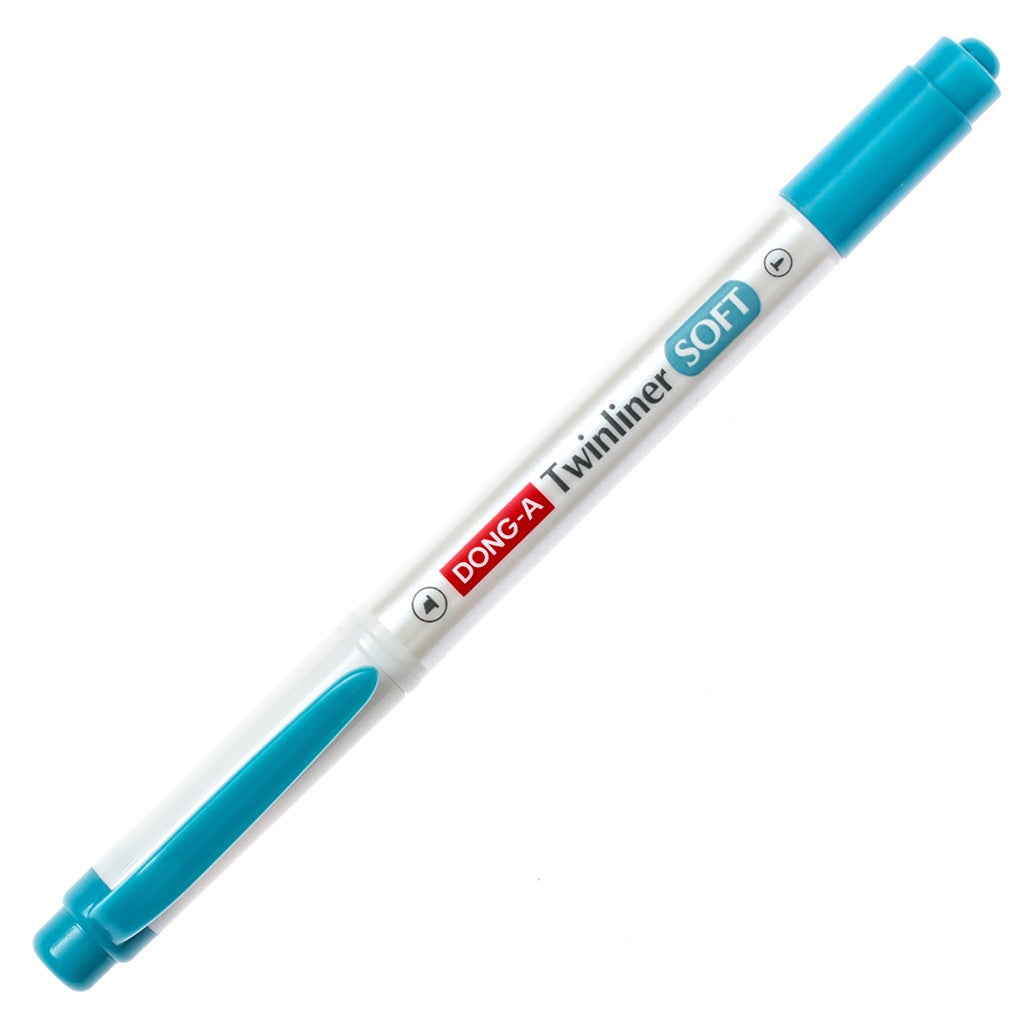 DONG-A Twinliner Double-Sided Highlighter - Smoke Blue product image capped