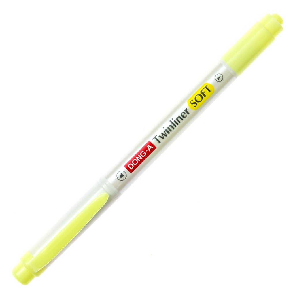 DONG-A Twinliner Double-Sided Highlighter - Yellow product image capped