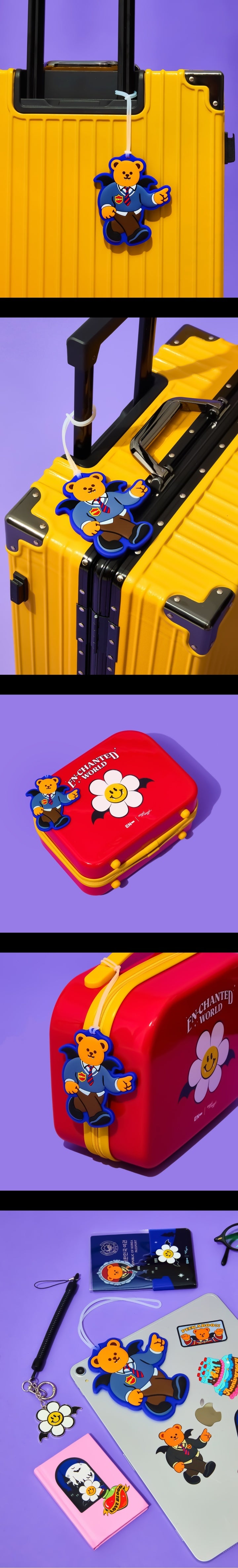 ENHYPEN wigglewiggle 盗難防止 ステッカー ラゲッジタグ ENHYPEN X wiggle wiggle] リムーバブルステッカー - Wiggle Bear
