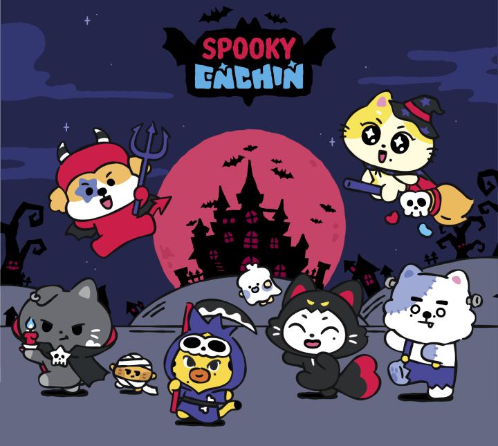 [PRE-ORDER] ENHYPEN - Plush Keyring [SPOOKY ENCHIN Official MD] gallery image 1