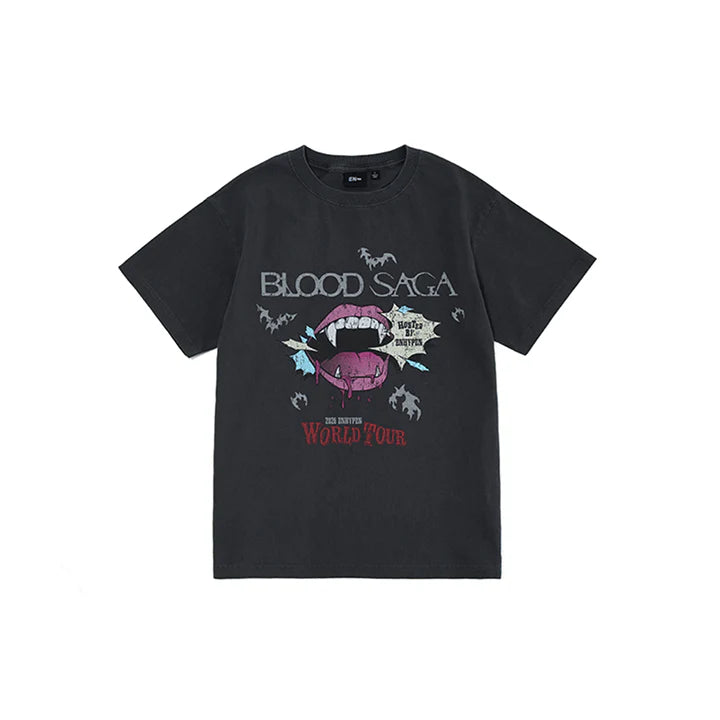 ENHYPEN SS T-Shirt Charcoal Ver BLOOD SAGA WORLD TOUR Official MD - Main Image