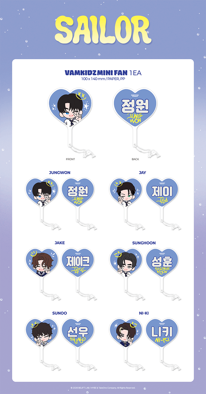 ENHYPEN - VAMKIDZ Mini Fan [ENHYPEN WORLD SAILOR Official MD] gallery image 1