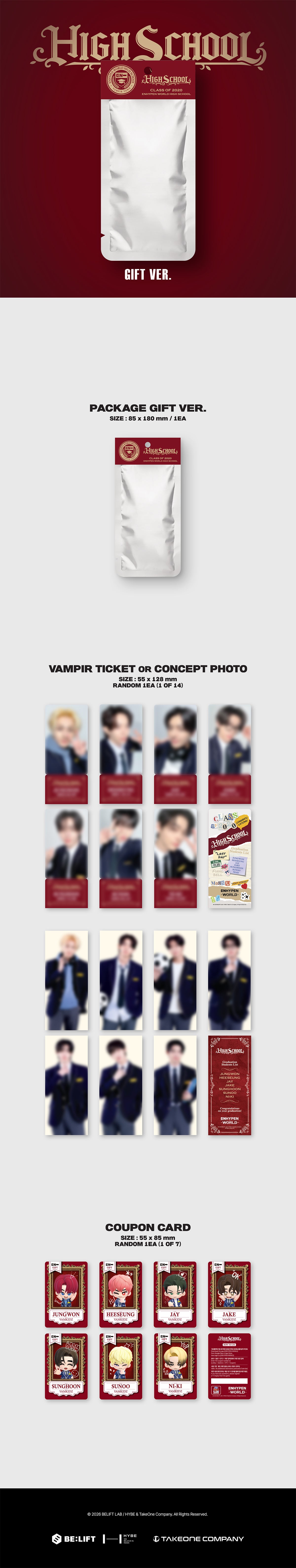 ENHYPEN - World Coupon Card Collection [HIGH SCHOOL GIFT Ver.]