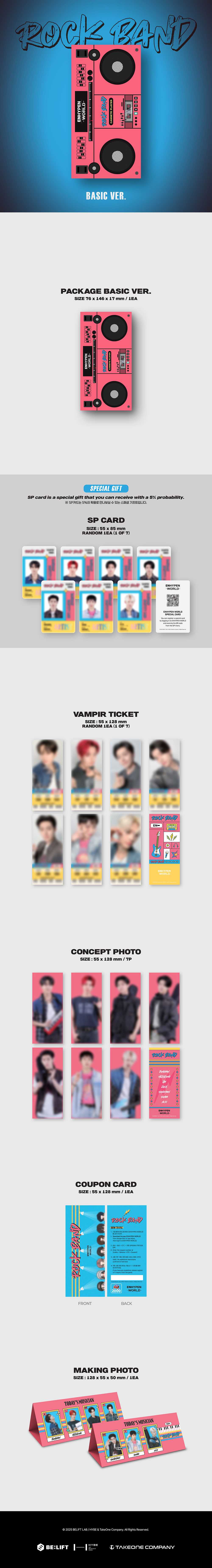 ENHYPEN - World Coupon Card Collection [ROCK BAND BASIC Ver.] - K