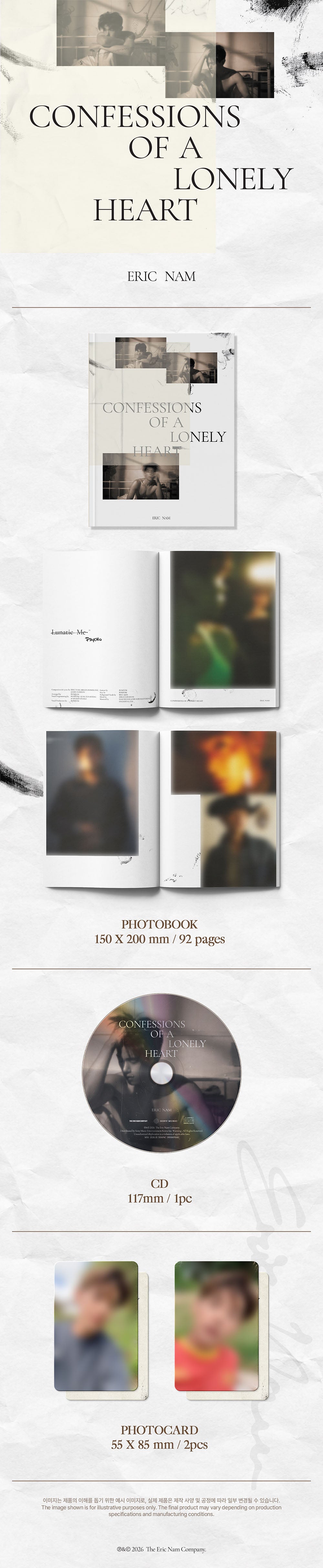 [PRE-ORDER] Eric Nam - Confessions of a Lonely Heart [4th Album] gallery image 1