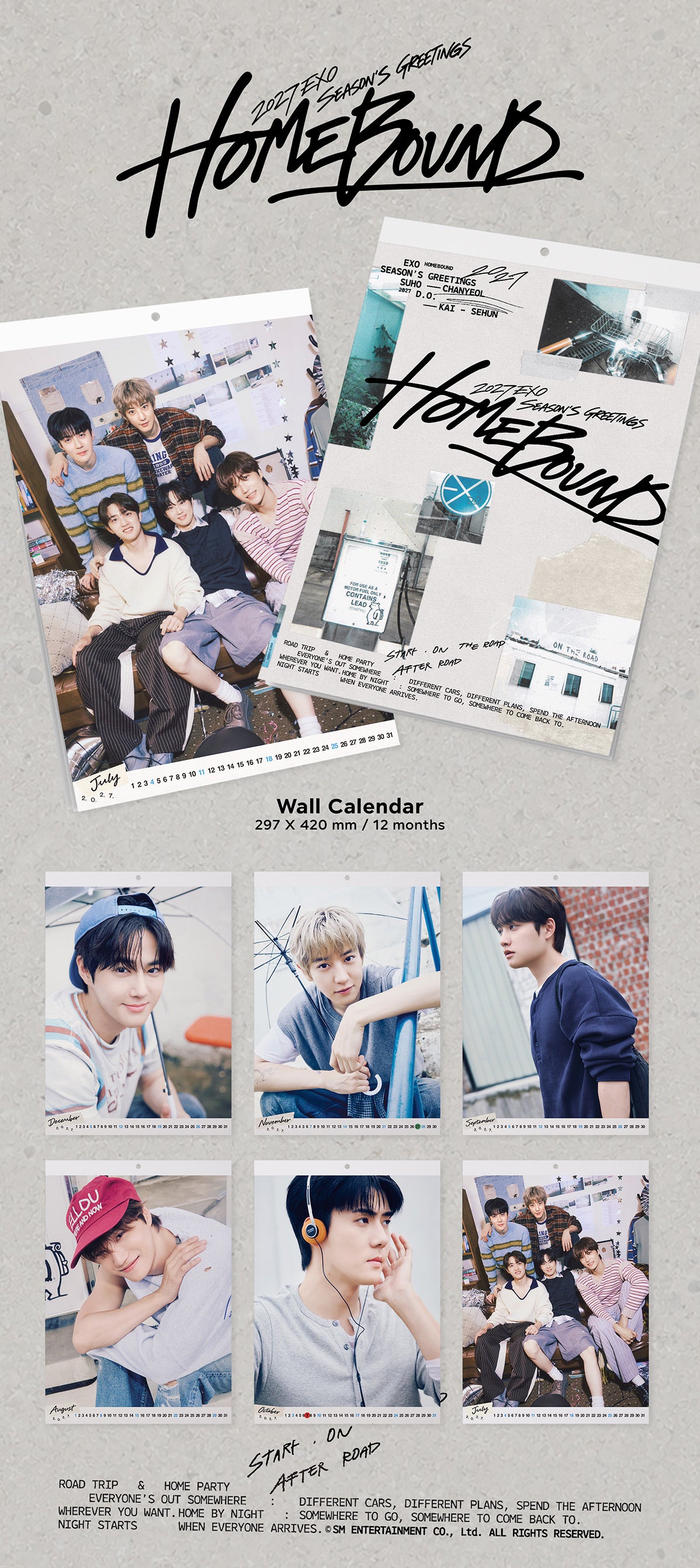 [PRE-ORDER] EXO - 2027 Season's Greetings Wall Calendar [HOMEBOUND] gallery image 1