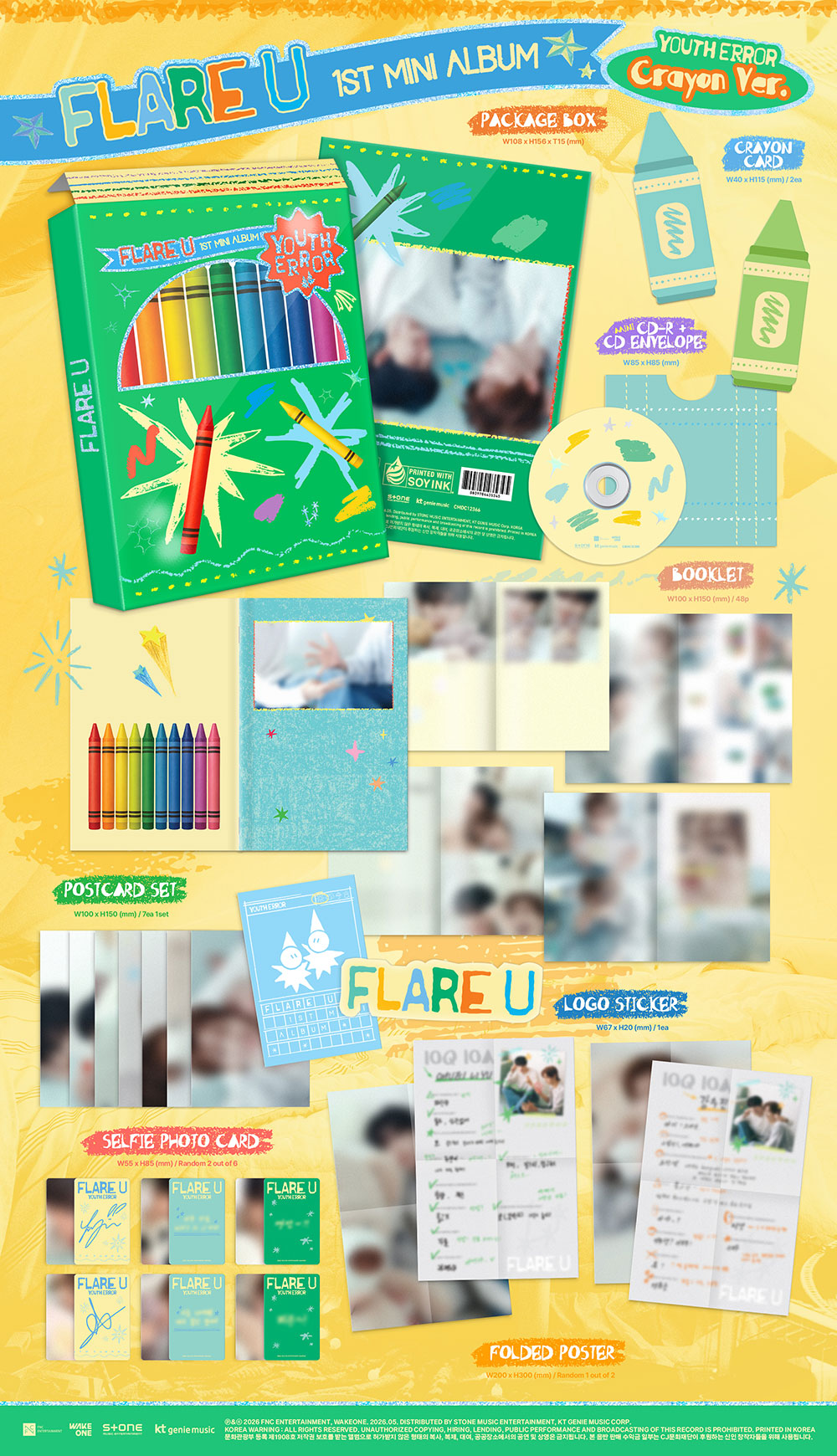 [PRE-ORDER] FLARE U - YOUTH ERROR [1st Mini Album - Crayon Ver.]