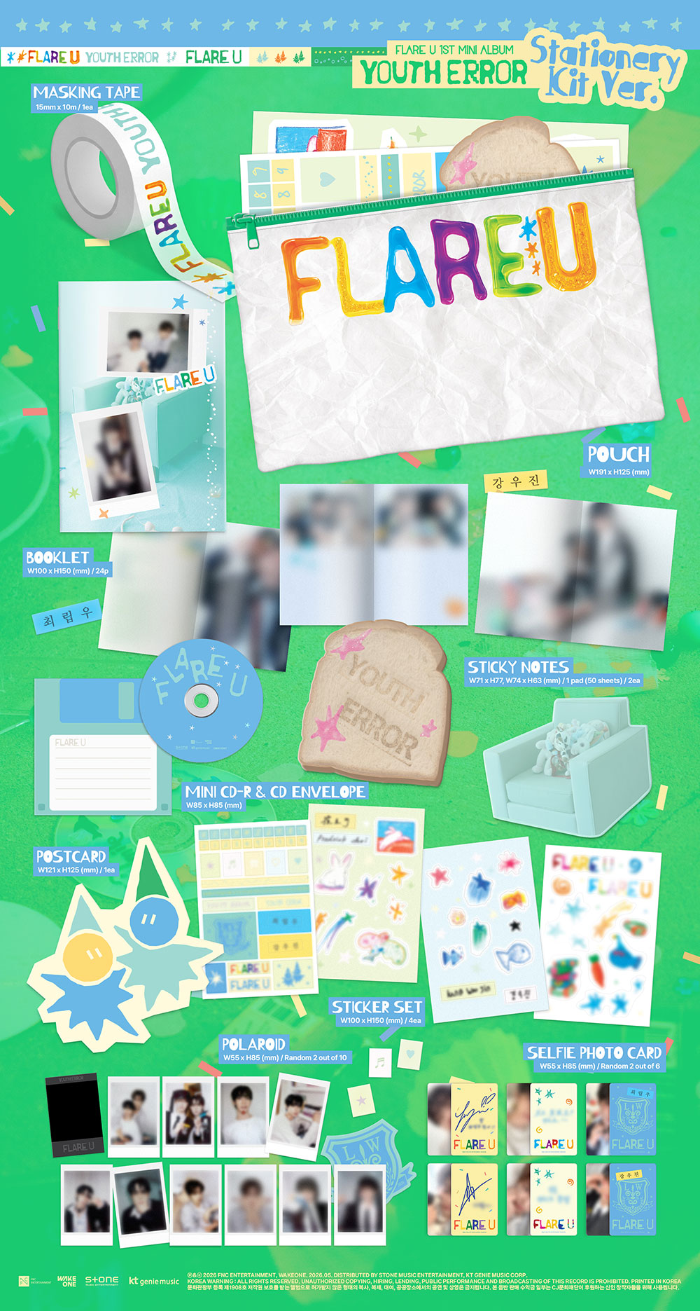 [PRE-ORDER] FLARE U - YOUTH ERROR [1st Mini Album - Stationery Kit Ver.]