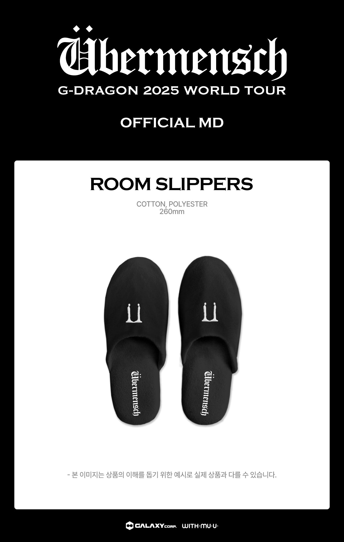 G-DRAGON - Room Slippers [2025 World Tour 'Übermensch' Official MD]