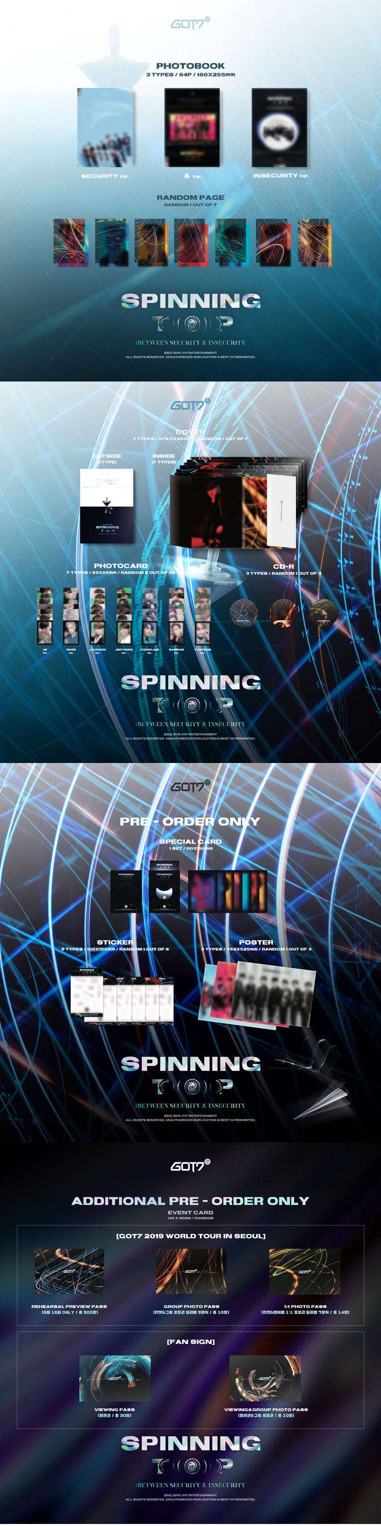 GOT7 - SPINNING TOP : BETWEEN SECURITY & INSECURITY [9th Mini Album] (Random)