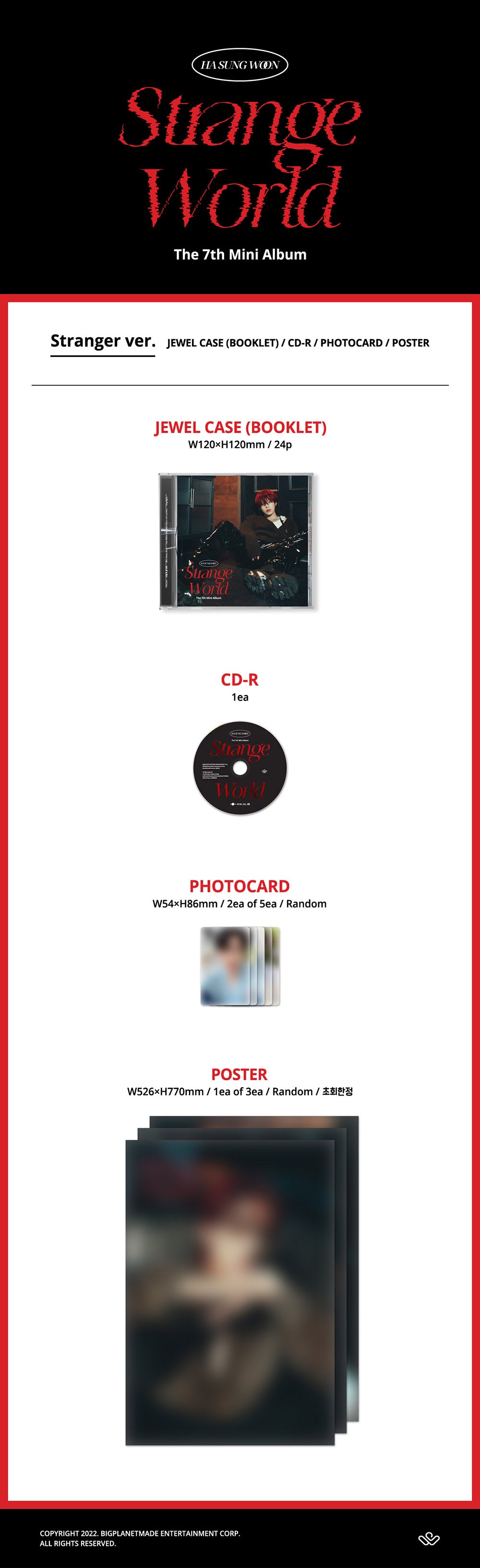 HA SUNG WOON - Strange World [7th Mini Album - Stranger Ver.]