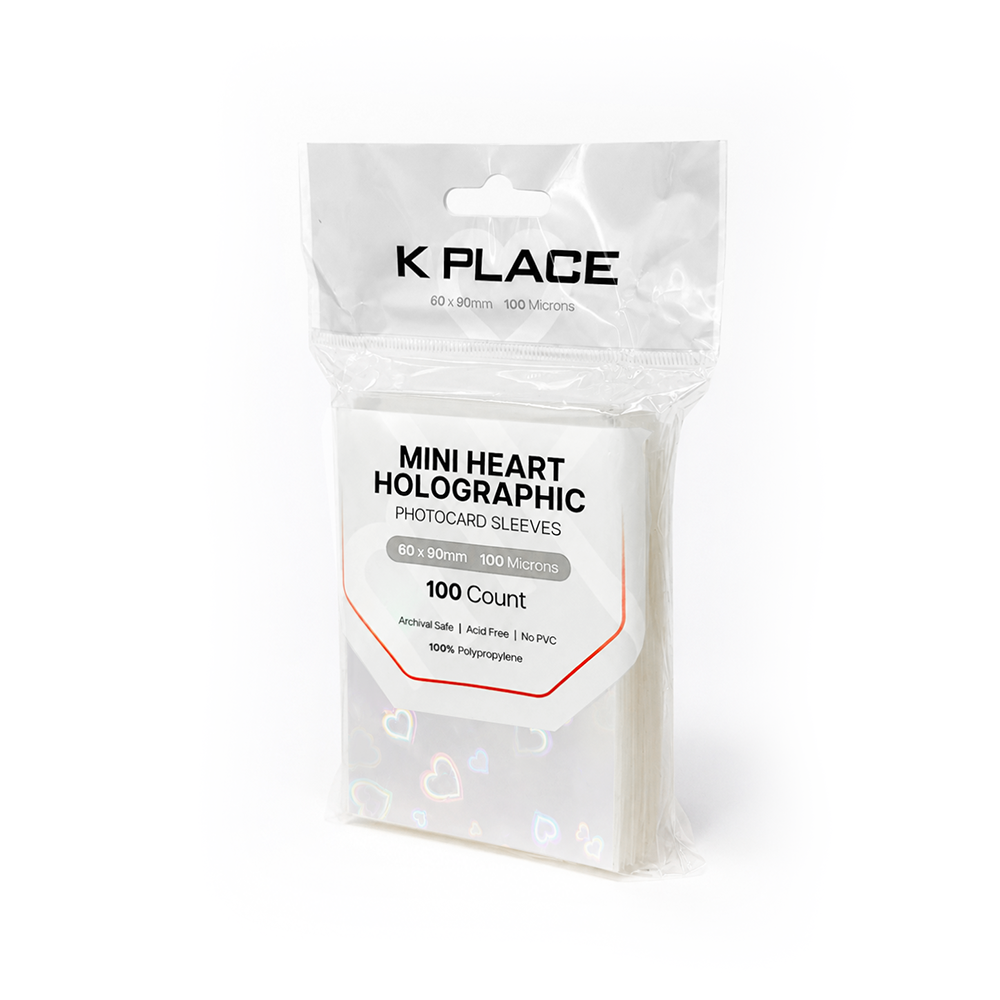 Heart Holographic Photocard Sleeves 60 × 90mm 100 Microns 100 Count - Main Image