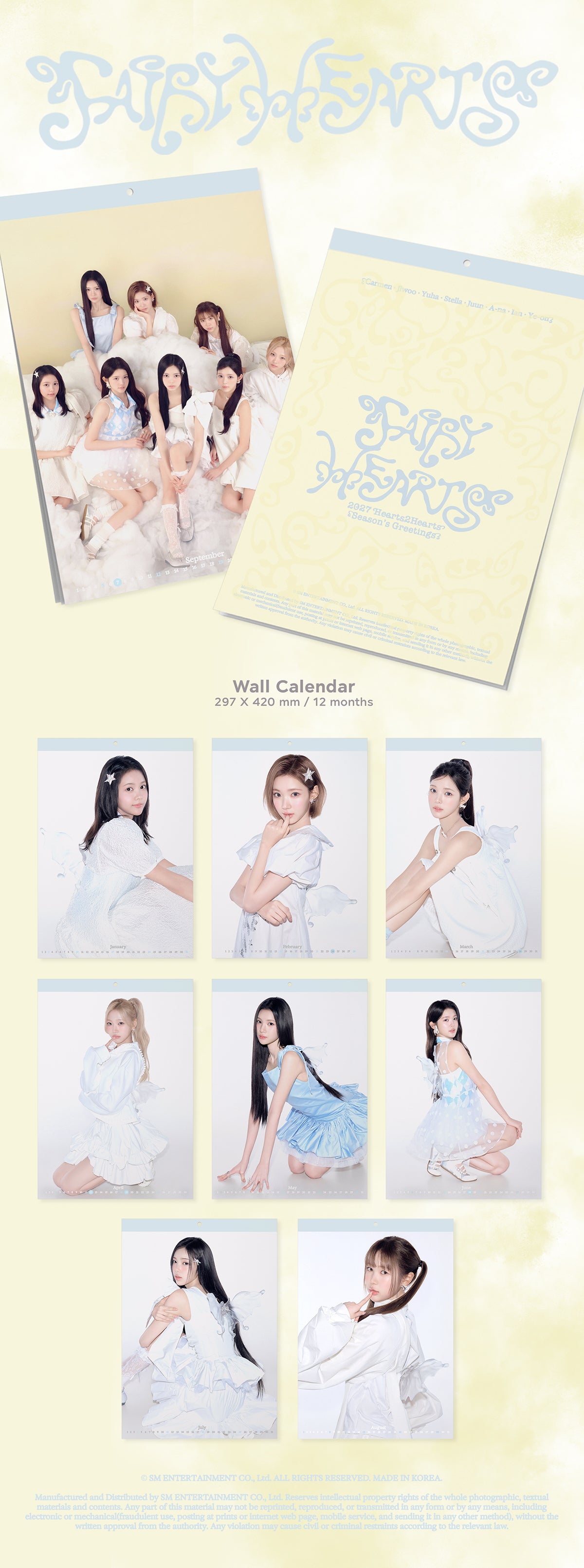 [PRE-ORDER] Hearts2Hearts - 2027 Season's Greetings Wall Calendar [FAIRY HEARTS] gallery image 1