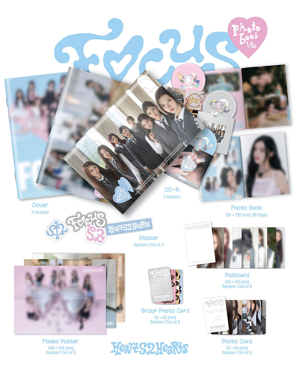 [PRE-ORDER] Hearts2Hearts - FOCUS [1st Mini Album - Photobook Ver.]