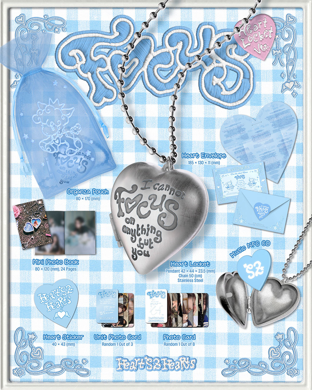 Hearts2Hearts - FOCUS [1st Mini Album - Heart Locket Ver.]