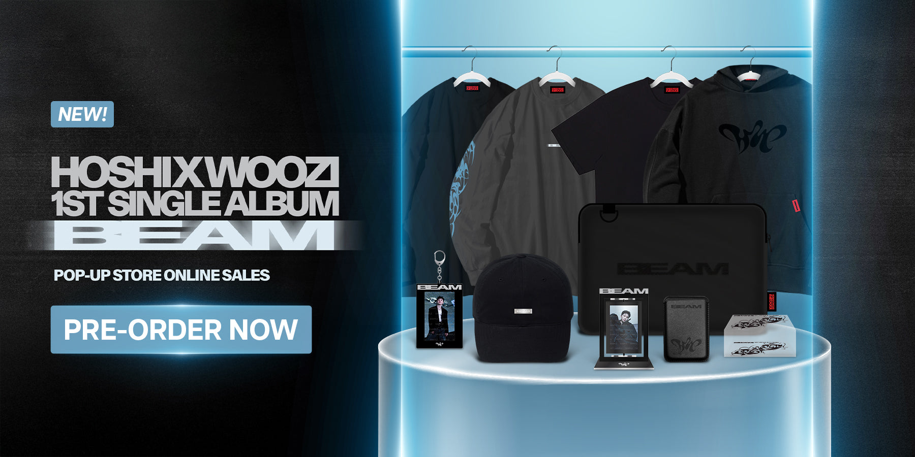 HOSHI X WOOZI 1st Single Album BEAM POP-UP MD Banner