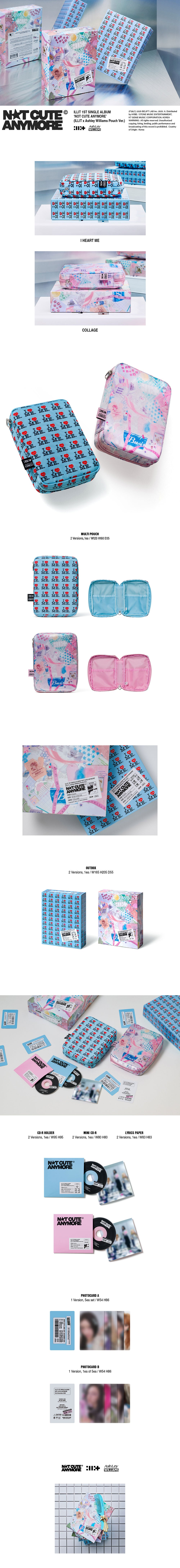 [PRE-ORDER] ILLIT - NOT CUTE ANYMORE [1st Single Album - ILLIT x Ashley Williams Pouch Ver.]