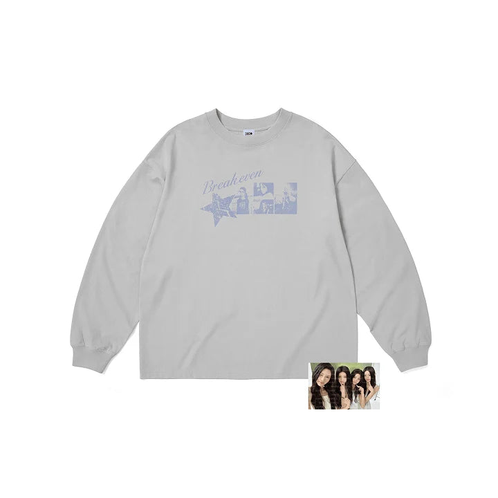 ILLIT Photo L S TShirt Gray BREAK EVEN Official MD - main image