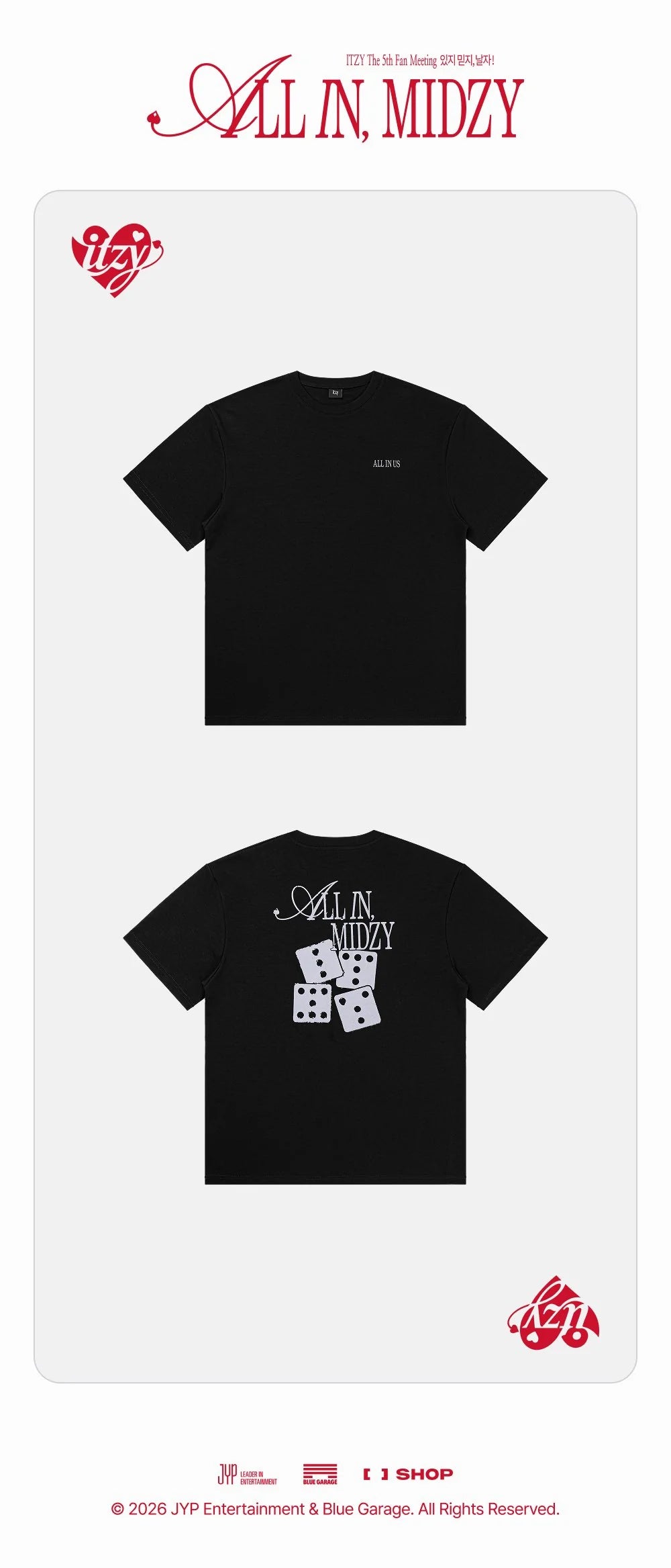 [PRE-ORDER] ITZY - T-Shirt ['ALL IN, MIDZY' 5th Fan Meeting Official MD] gallery image 1