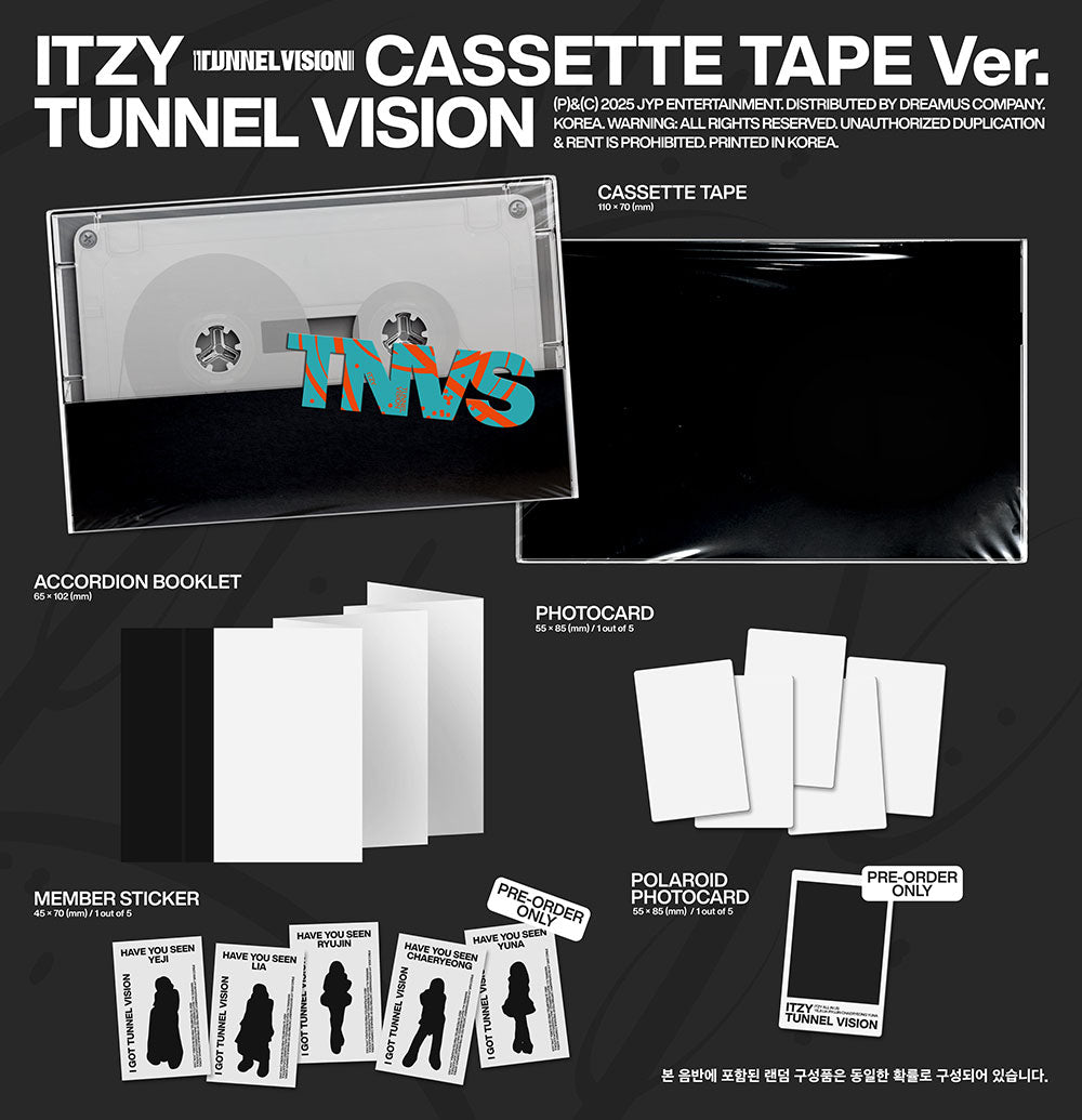 [PRE-ORDER] ITZY - TUNNEL VISION [11th Mini Album - Cassette Tape Ver.]