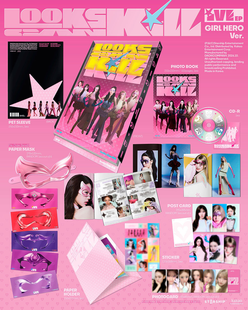 [PRE-ORDER] IVE - Looks Can Kill [5th EP Album - 3 Set Package] gallery image 1