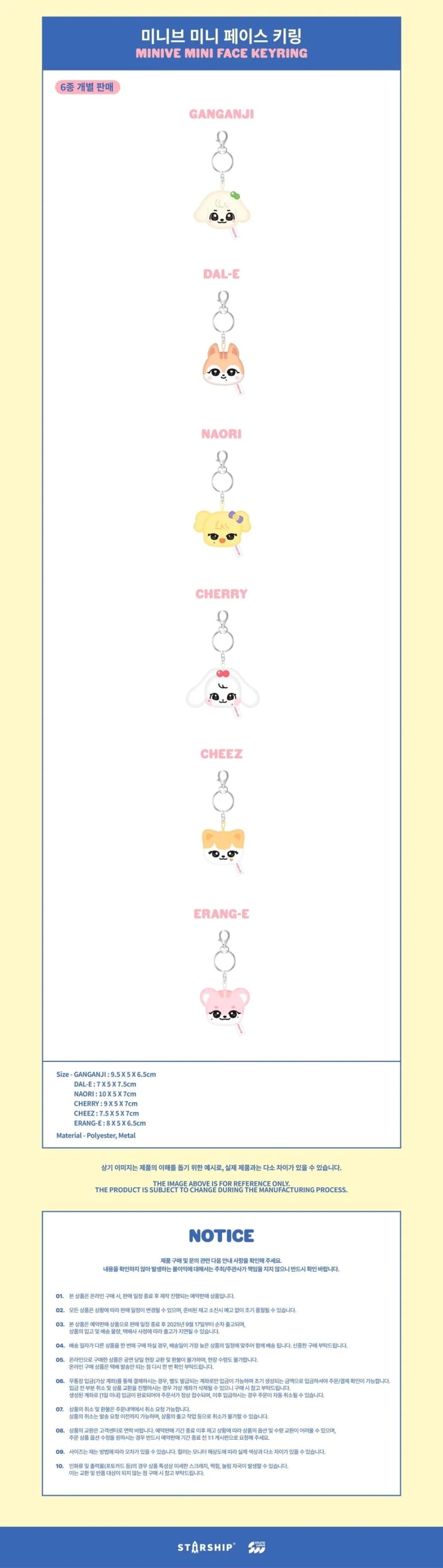 IVE - MINIVE Mini Face Keyring [WELCOME TO MINIVE SCHOOL POP-UP