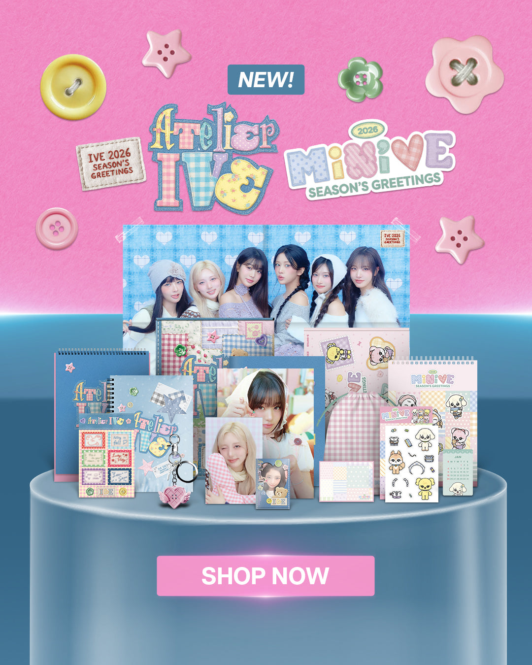 IVE MINIVE 2026 Seasons Greetings - Mobile Banner