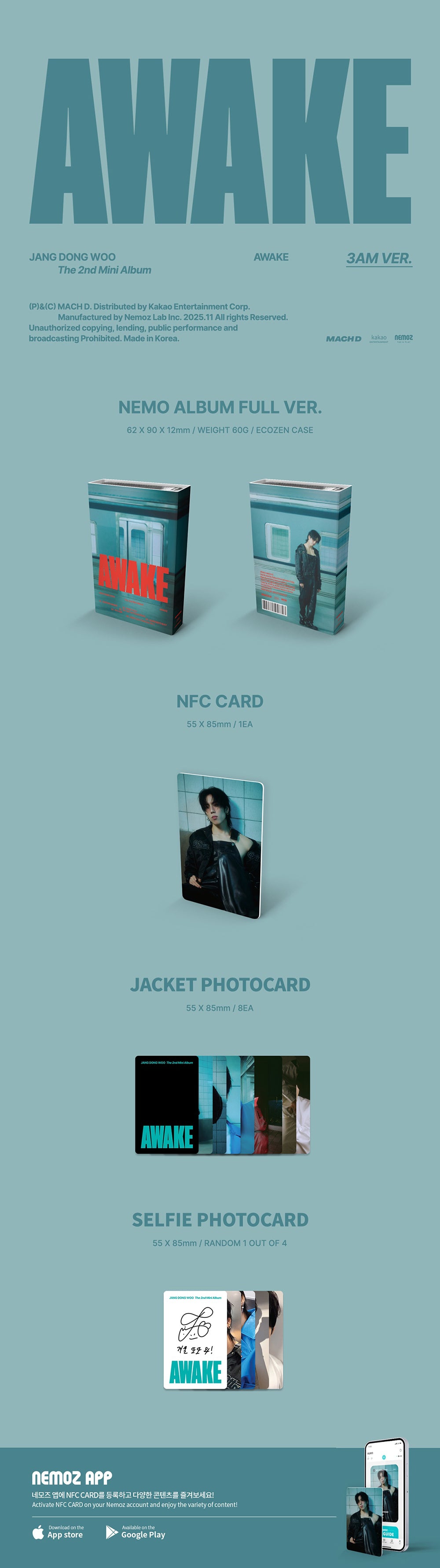 JANG DONG WOO - AWAKE [2nd Mini Album - 3AM Ver.]