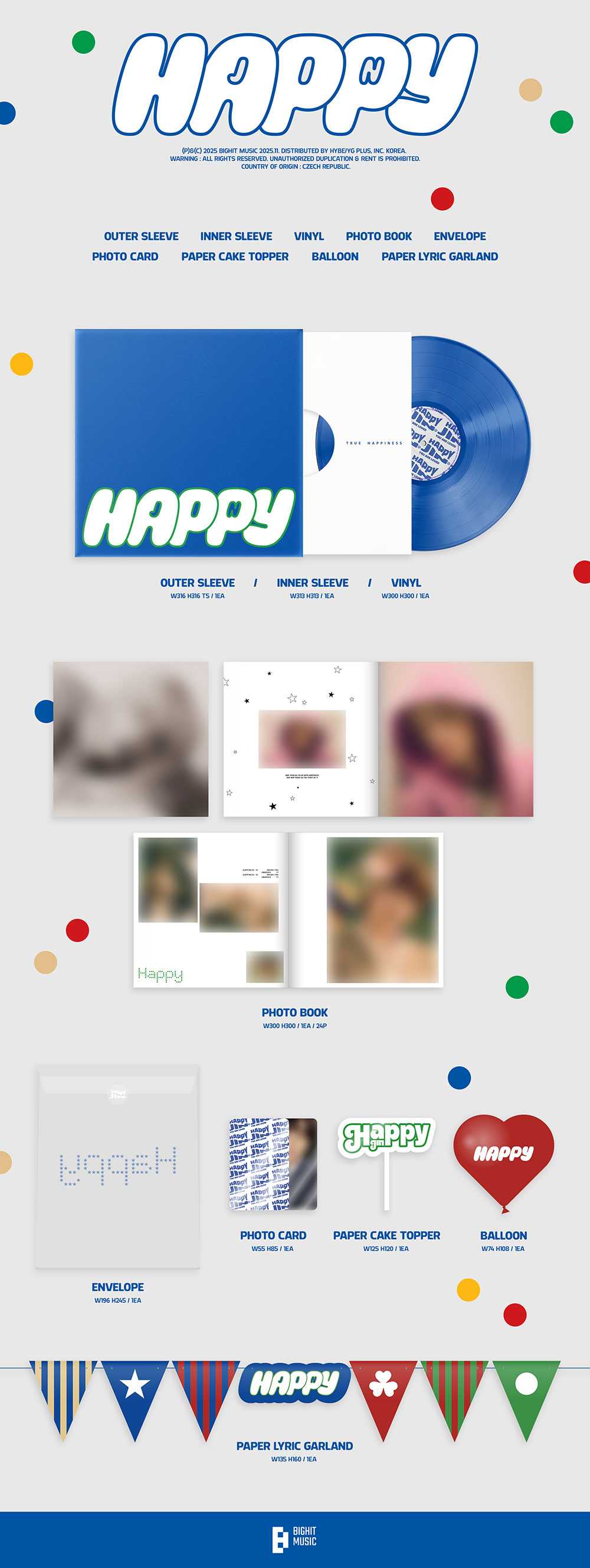JIN - Happy [1st Solo Album - LP Ver.]