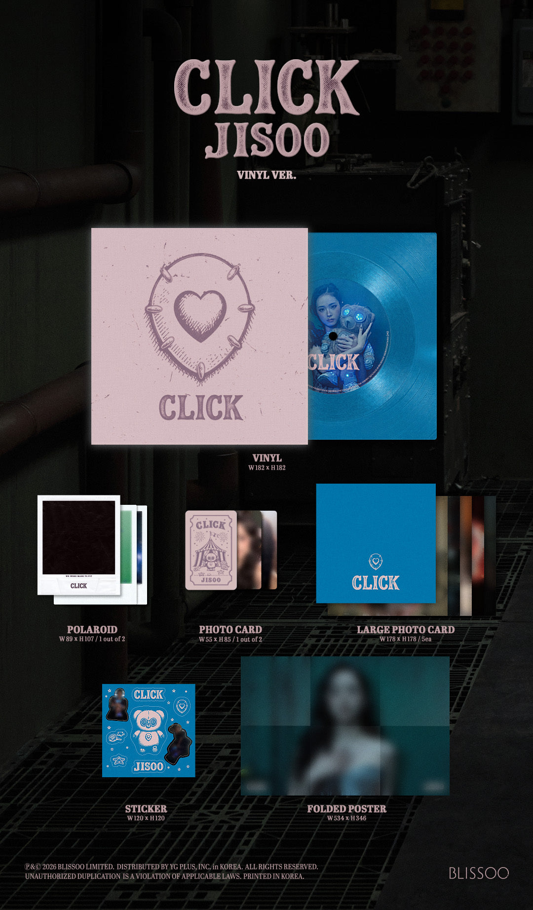 [PRE-ORDER] JISOO - CLICK [2nd Single Album - VINYL Ver.] gallery image 1