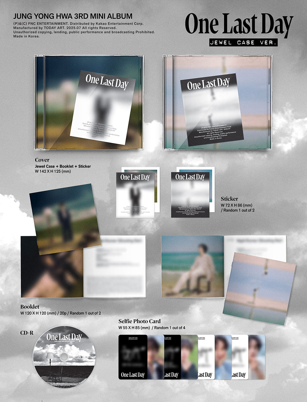 JUNG YONG HWA - One Last Day [3rd Mini Album - Jewel Case