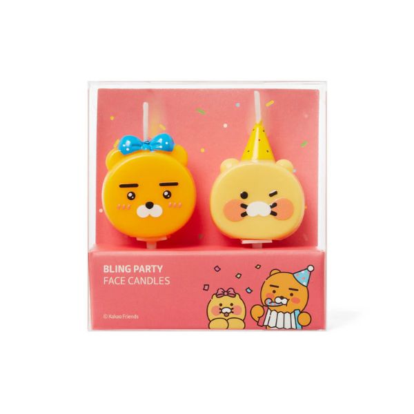 Kakao Friends Bling Party 2P Face Candles Ryan and Choonsik - Image 3